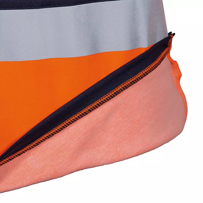 Cofra V658-0-02, Eldoret Long Sleeve Shirt Fluorescent Orange/Navy, image 3, gallery thumbnail