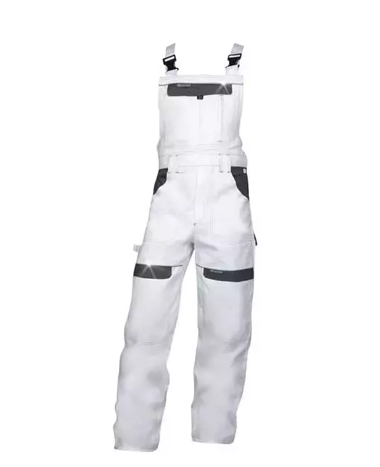 Ardon Safety H8815, Cool Trend Latzhose Weiß und Grau, Gekürzt