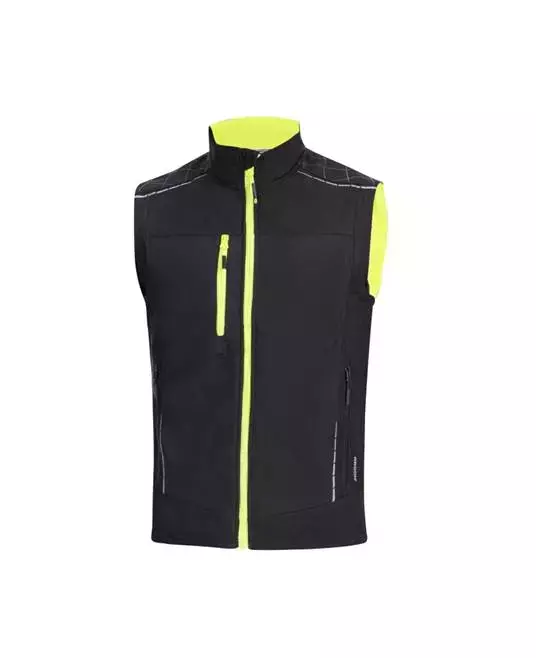 Ardon Safety H9199-5XL, Vision Softshell-Weste Schwarz und Gelb 5XL