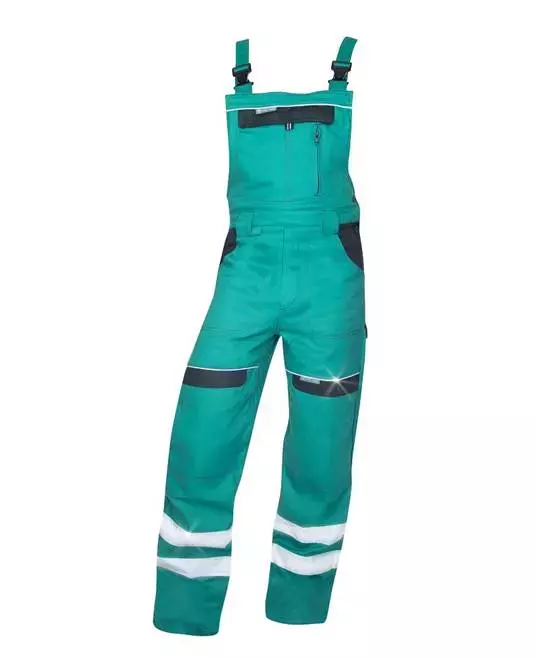 Ardon Safety H8935, Cool Trend Grüne Latzhose mit Reflexstreifen