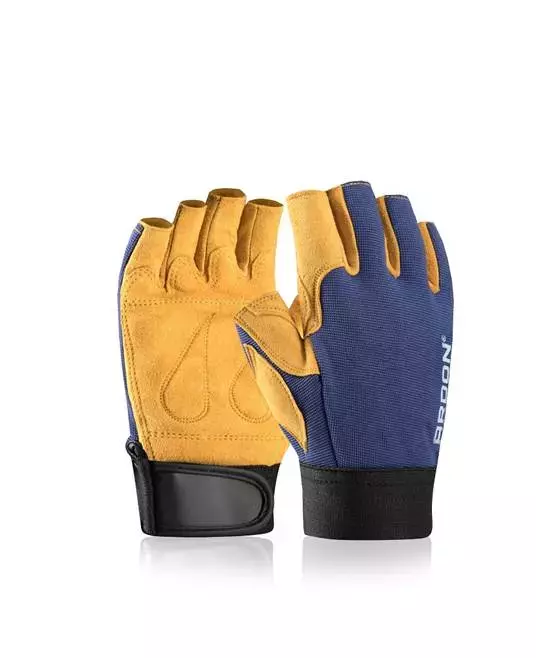 Ardon Safety A1080, August Leather Reinforced Gloves Without Fingertips