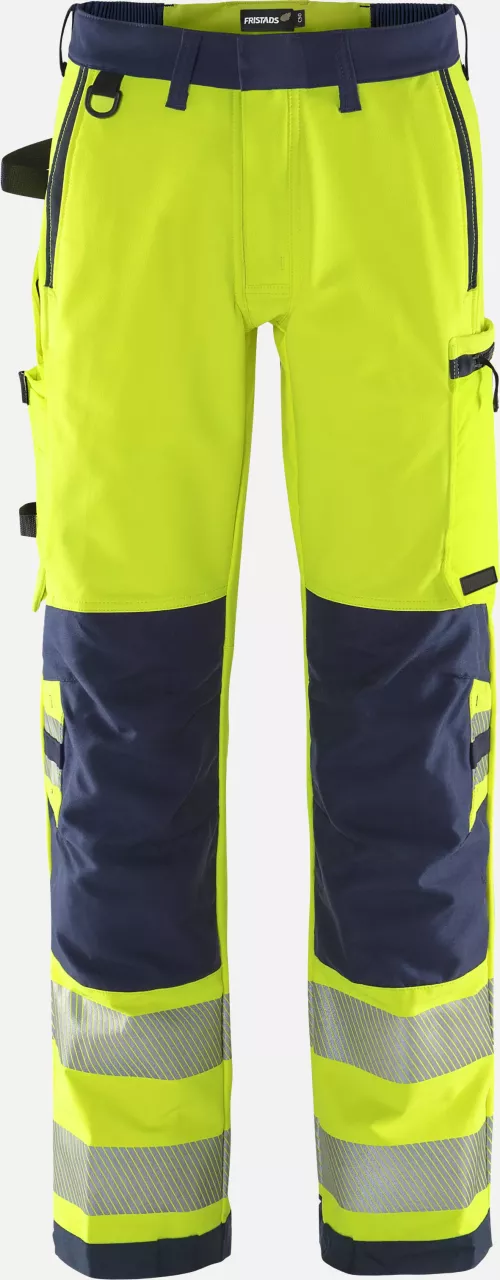 Fristads 134189-171, Green High Vis Stretch Trousers Class 2 2645 GSTP, image 1, gallery thumbnail