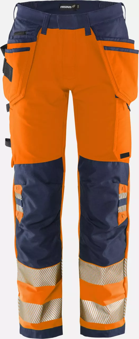 Fristads 134188-271, Green High Vis Craftsman Stretch Trousers Class 2 2644 GSTP, image 1, gallery thumbnail