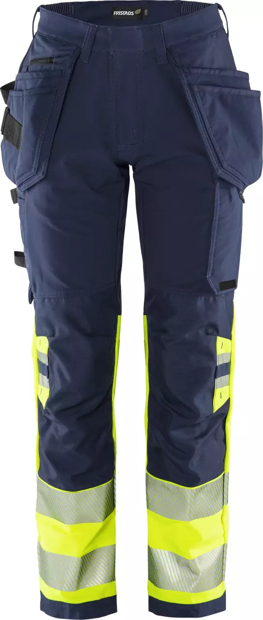 Fristads 134237-171, Green High Vis Craftsman Stretch Trousers Ladies Class 1 2663 GSTP