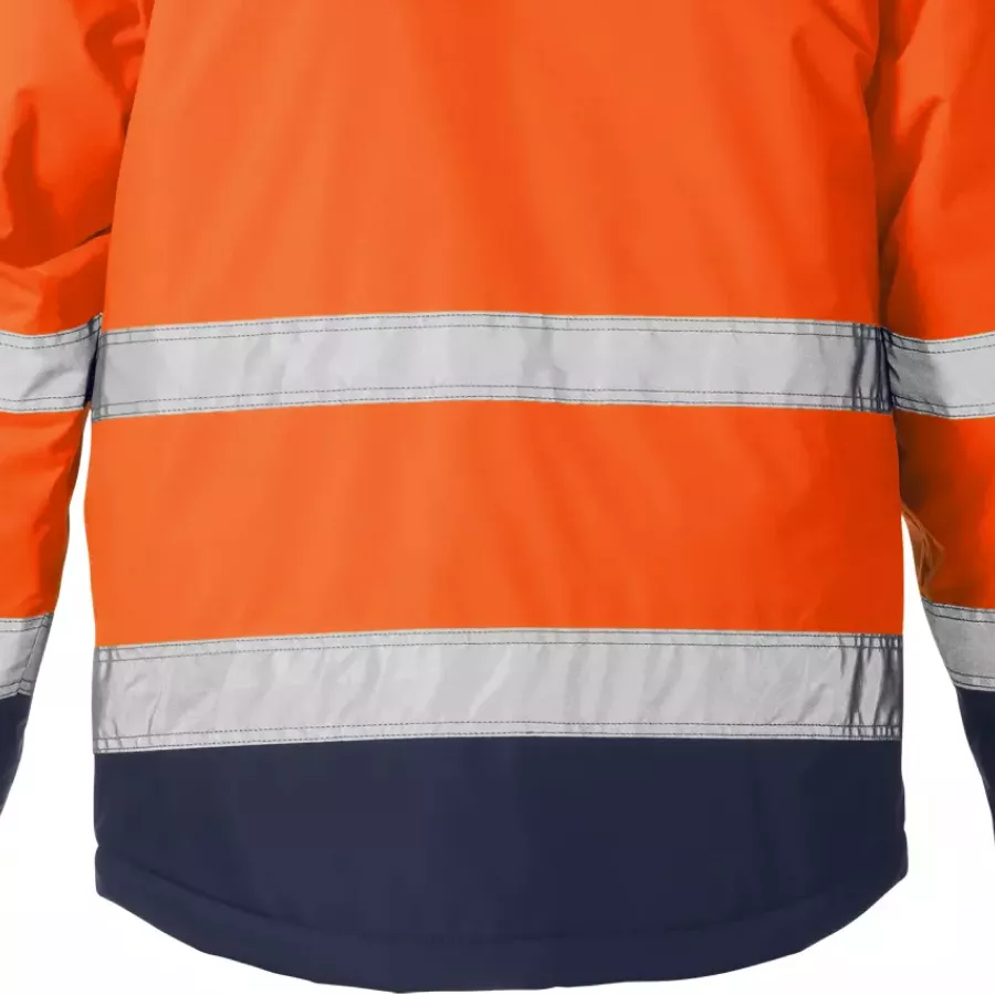 **Erweiterter Rücken** bietet zusätzliche Abdeckung, um Sie beim Bücken und Greifen warm und geschützt zu halten.