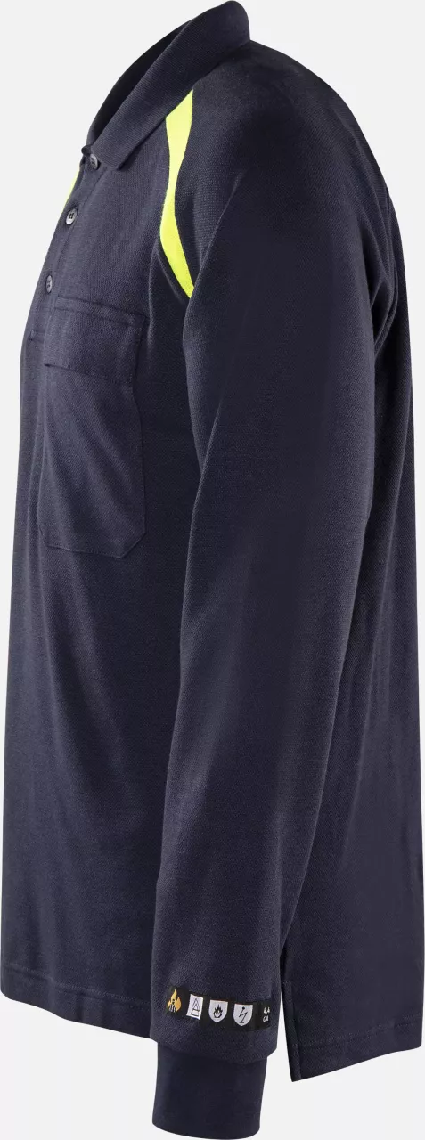 Fristads 100472-540, Flamestat Long Sleeve Polo Shirt 784 PFLA, image 3, gallery thumbnail