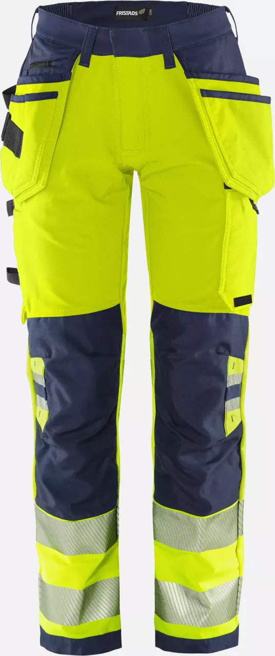 Fristads 134239-171, Green High Vis Craftsman Stretch Trousers Woman Class 2 2664 GSTP, image 1, gallery thumbnail