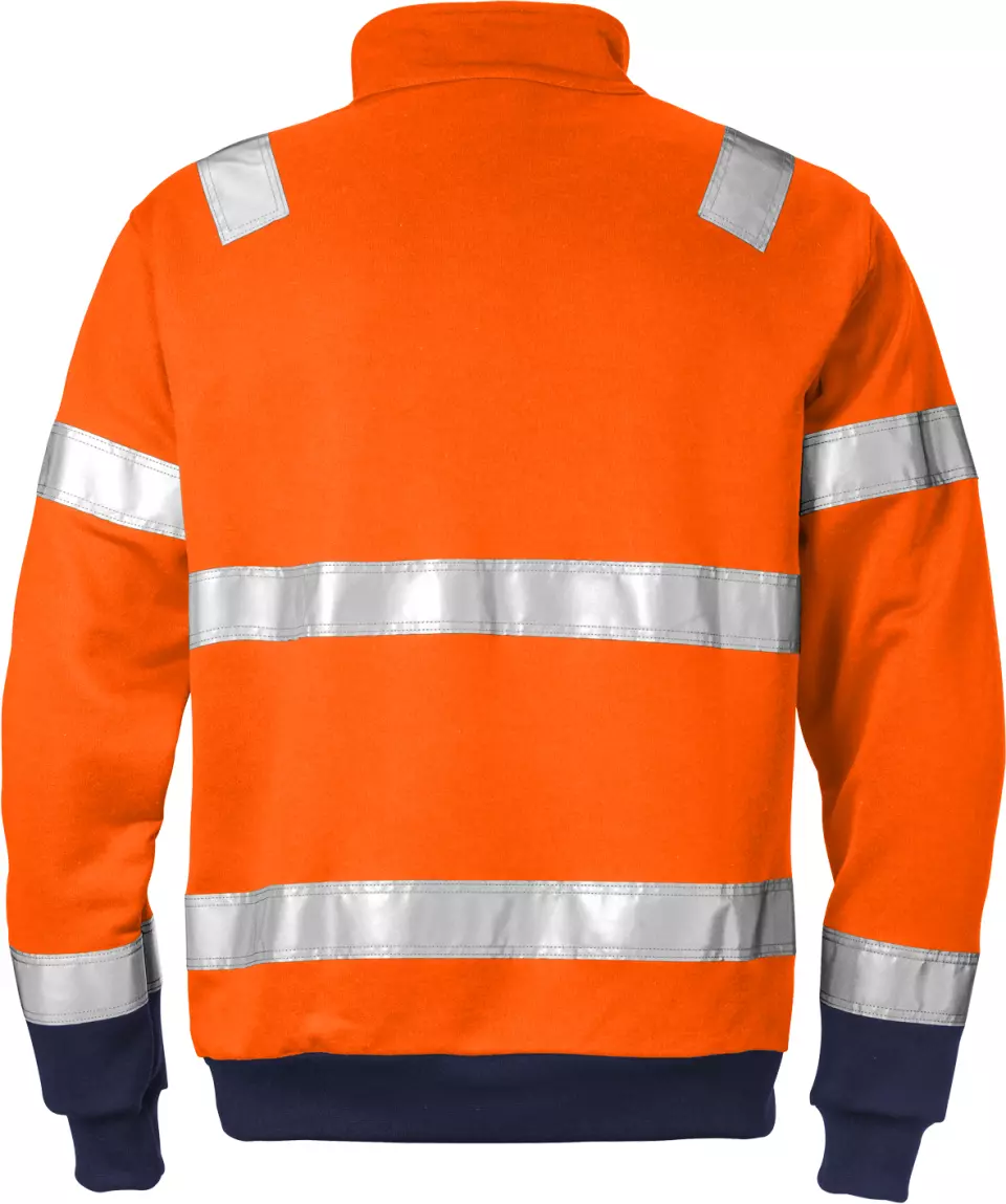 Fristads 100134-271, High Vis Zip Sweatshirt Class 3 728 SHV, image 2, gallery thumbnail