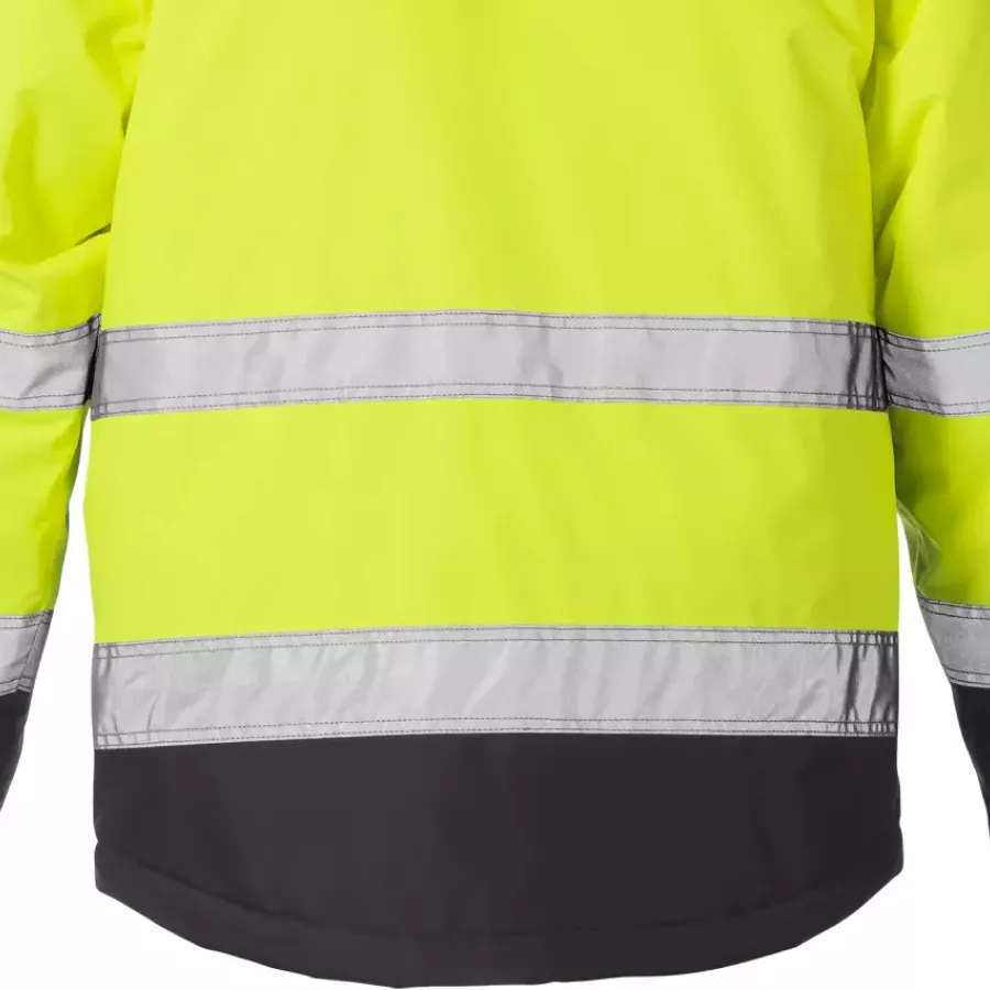 **Erweiterter Rücken** bietet zusätzliche Abdeckung, um Sie beim Bücken und Greifen warm und geschützt zu halten.