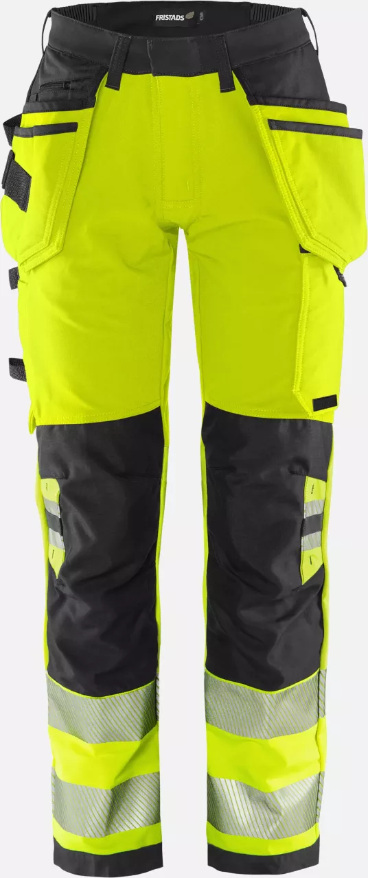 Fristads 134239-196, Green High Vis Craftsman Stretch Trousers Woman Class 2 2664 GSTP, image 1, gallery thumbnail