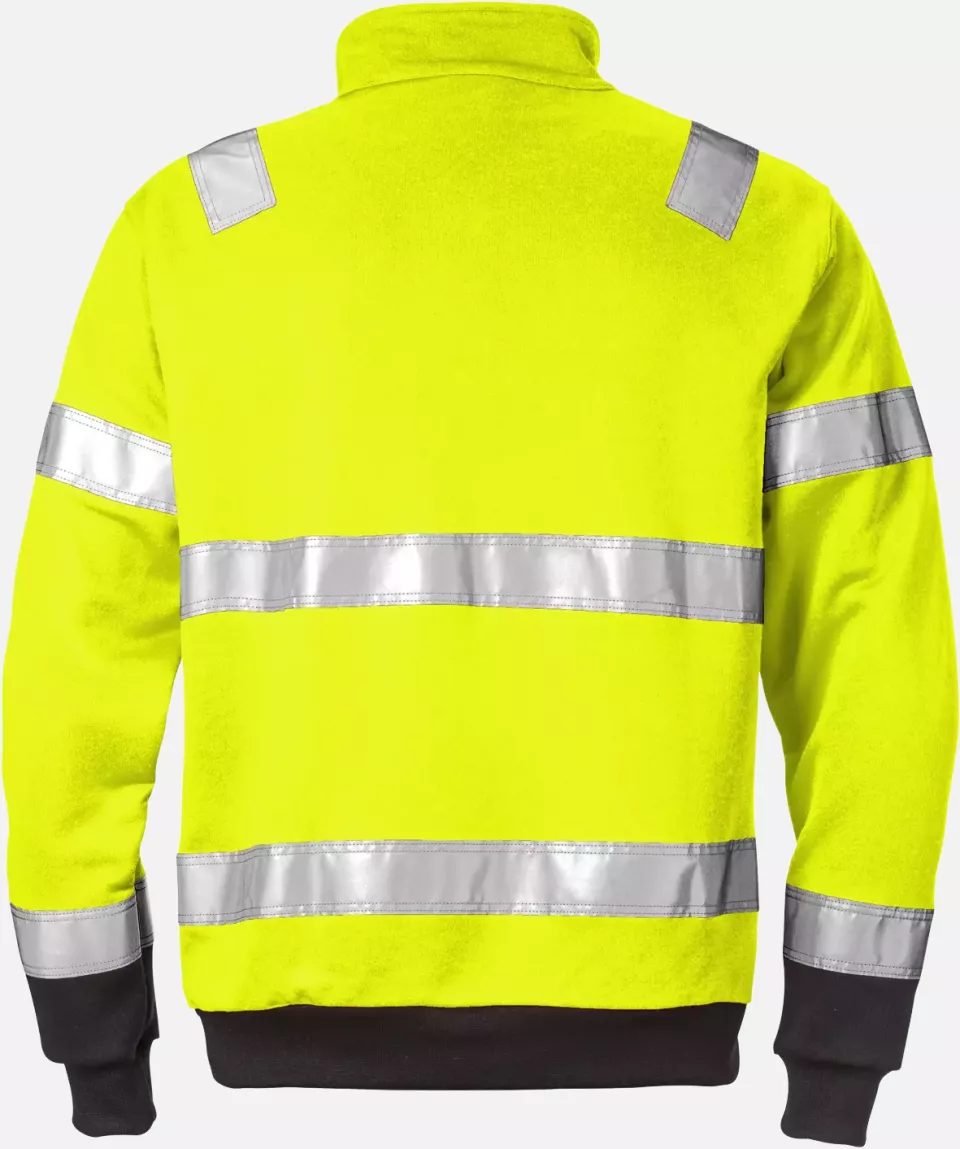 Fristads 100134-196, High Vis Zip Sweatshirt Class 3 728 SHV, image 2, gallery thumbnail