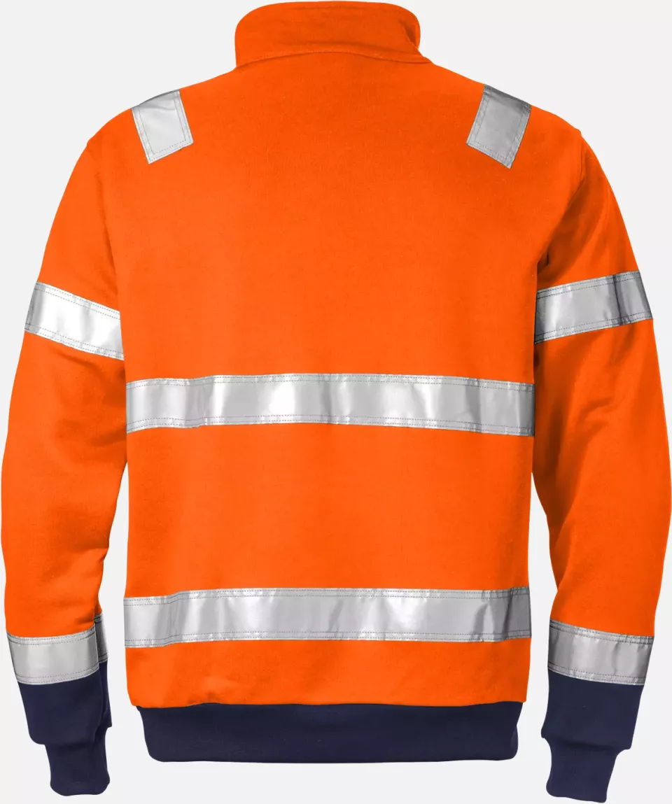 Fristads 100134-271, High Vis Zip Sweatshirt Class 3 728 SHV, image 2, gallery thumbnail