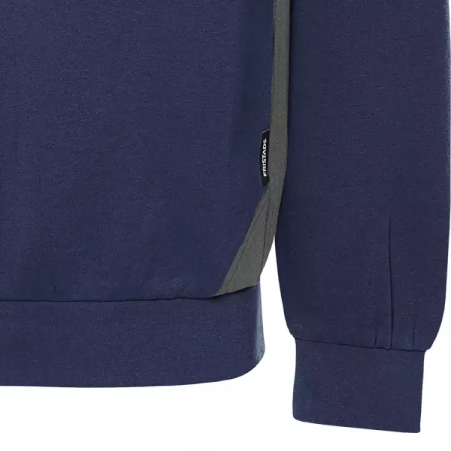 **Ribbed Cuffs on Sleeves and Hem** keep the sweatshirt snug and help retain warmth throughout the day.