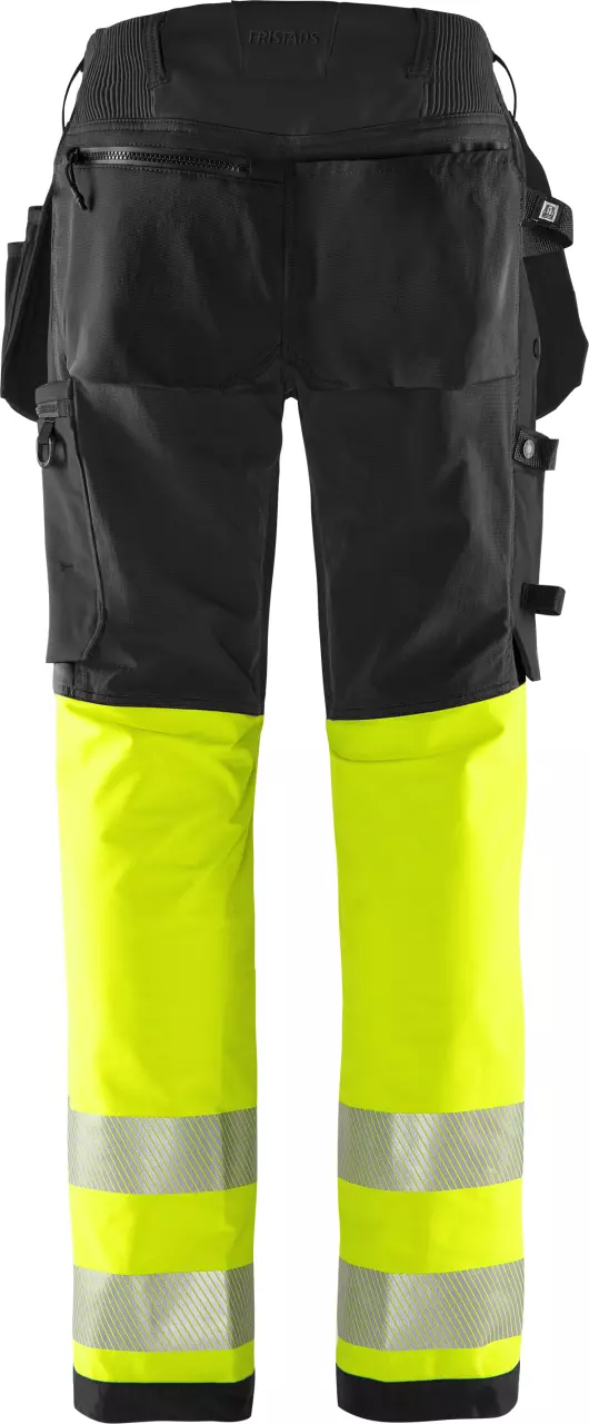 Fristads 134187-196, Green High Vis Craftsman Stretch Trousers Class 1 2643 GSTP, image 2, gallery thumbnail