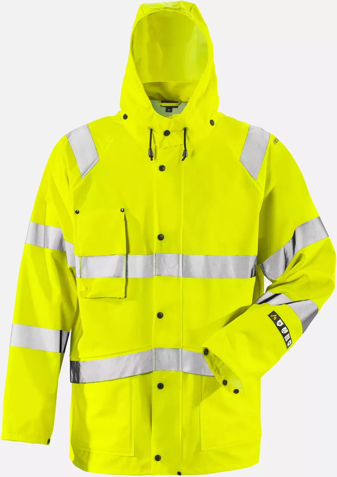 Fristads 101038-130, Flame High Vis Rain Jacket Class 3 4845 RSHF, image 1