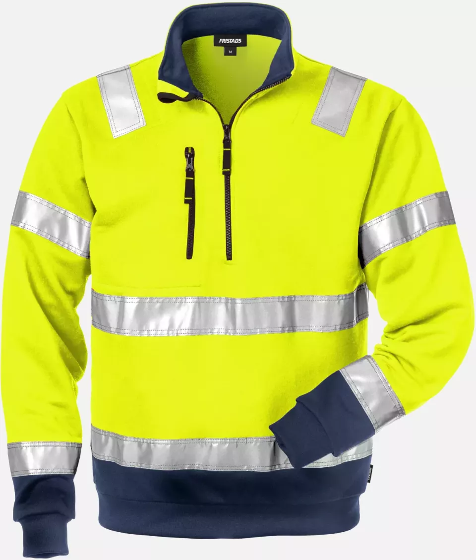 Fristads 100134-171, High Vis Zip Sweatshirt Class 3 728 SHV, image 1, gallery thumbnail