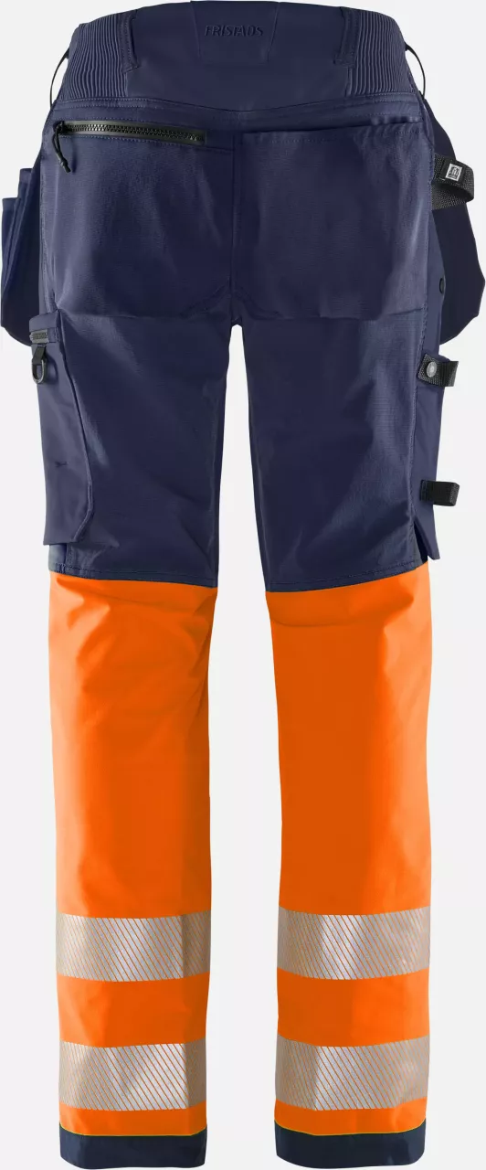 Fristads 134237-271, Green High Vis Craftsman Stretch Trousers Ladies Class 1 2663 GSTP, image 2, gallery thumbnail