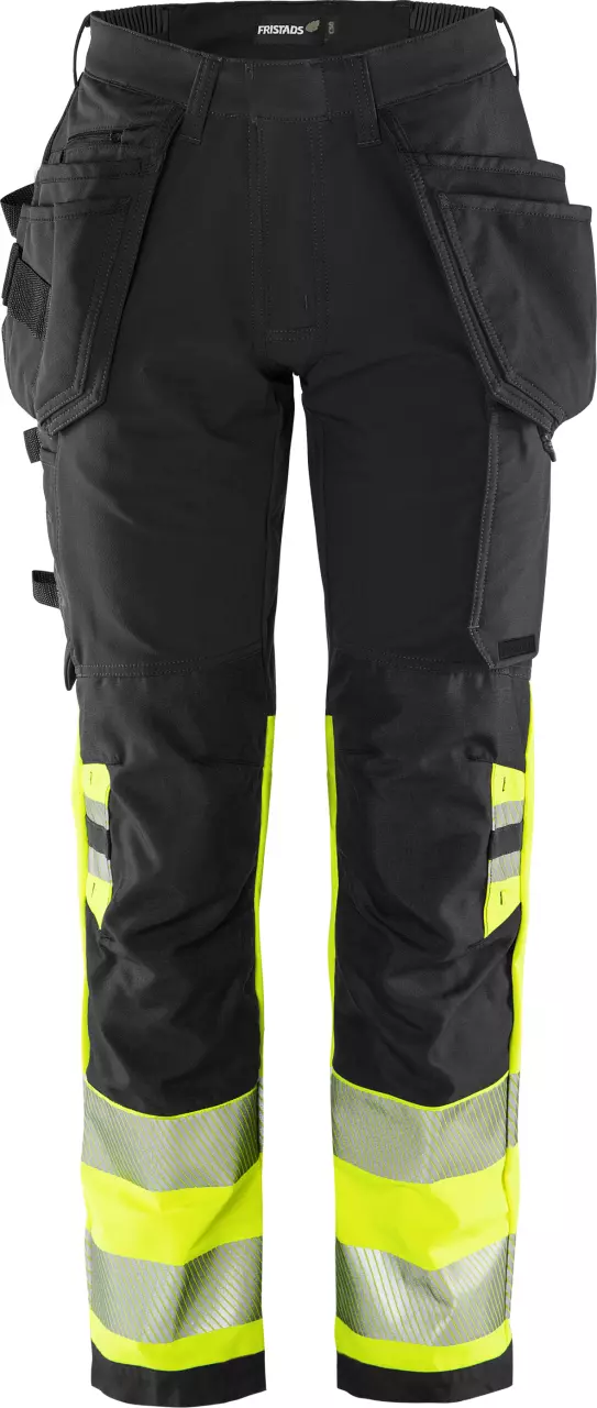 Fristads 134237-196, Green High Vis Craftsman Stretch Trousers Ladies Class 1 2663 GSTP