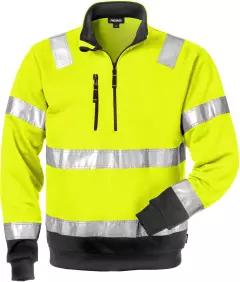 Fristads 100134-196, High Vis Zip Sweatshirt Class 3 728 SHV