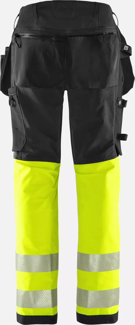 Fristads 134237-196, Green High Vis Craftsman Stretch Trousers Ladies Class 1 2663 GSTP, image 2, gallery thumbnail