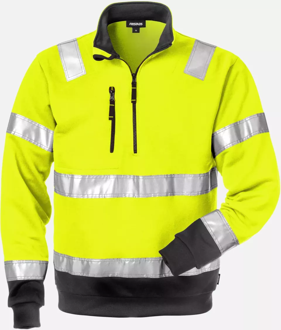 Fristads 100134-196, High Vis Zip Sweatshirt Class 3 728 SHV, image 1, gallery thumbnail