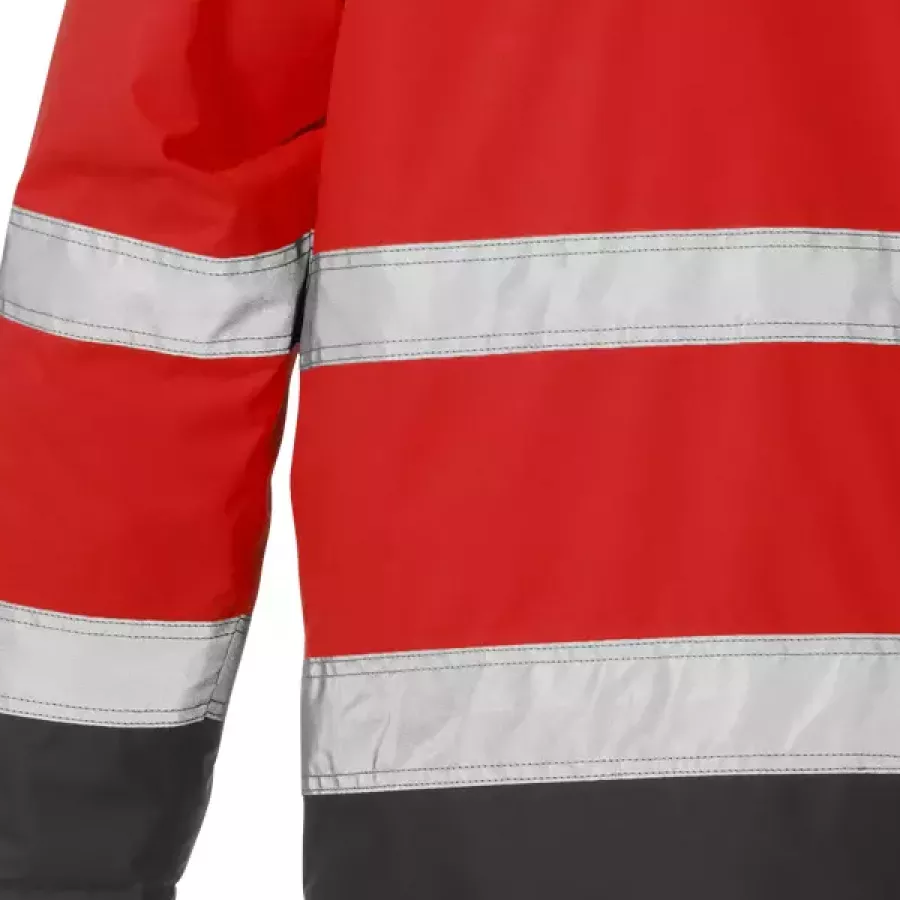 **Reflexstreifen** erhöhen die Sichtbarkeit, damit Sie sich sicher fühlen und bei schlechten Lichtverhältnissen deutlich gesehen werden.