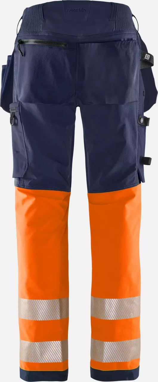 Fristads 134187-271, Green High Vis Craftsman Stretch Trousers Class 1 2643 GSTP, image 2, gallery thumbnail
