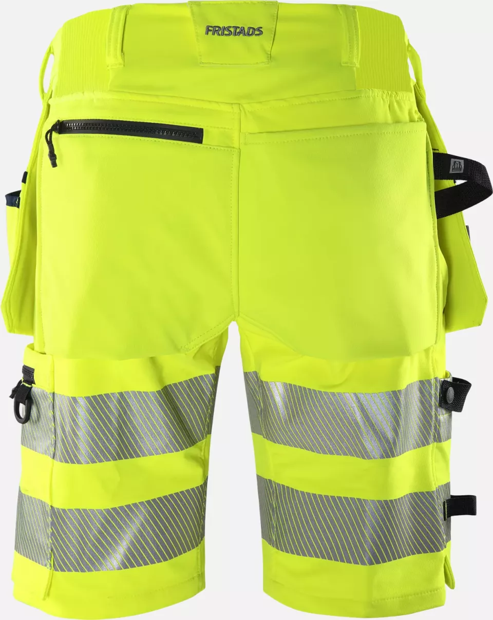 Fristads 134191-171, Green High Vis Craftsman Stretch Shorts Class 2 2646 GSTP, image 2, gallery thumbnail