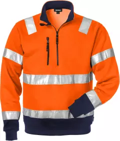 Fristads 100134-271, High Vis Zip Sweatshirt Class 3 728 SHV