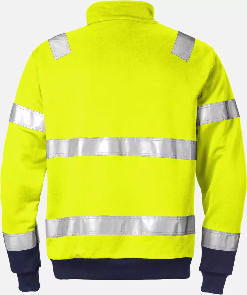 Fristads 100134-171, High Vis Zip Sweatshirt Class 3 728 SHV, image 2, gallery thumbnail