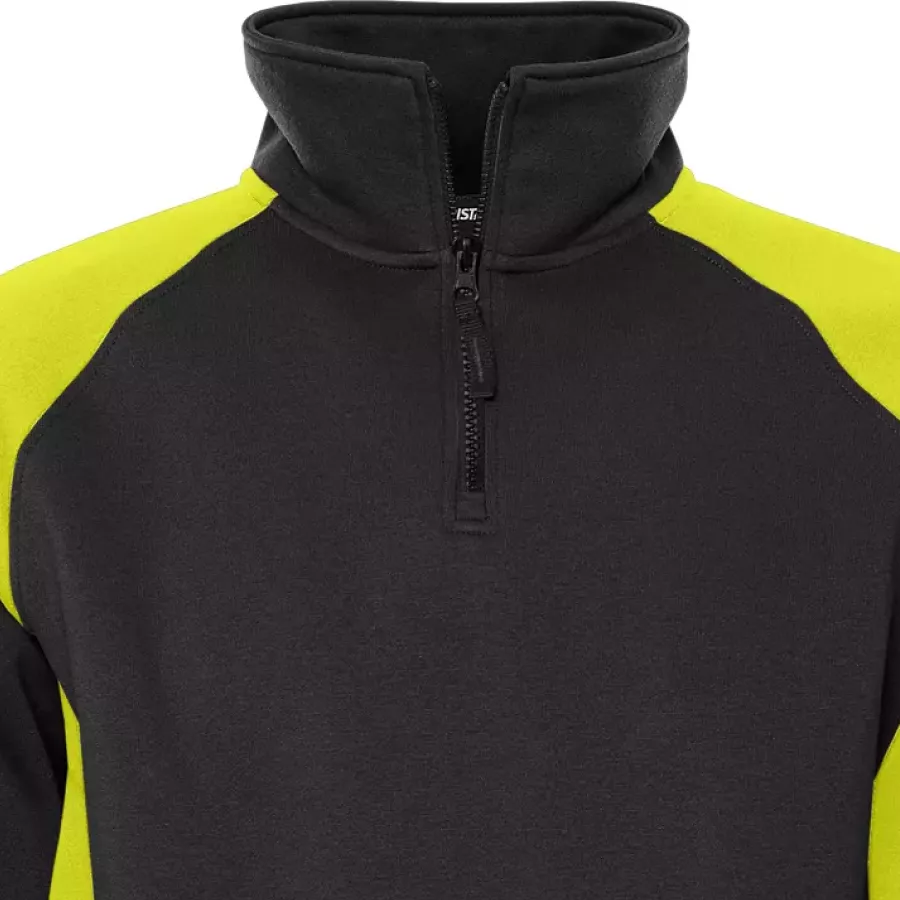 **Stand-Up Collar** adds extra warmth around the neck while giving the sweatshirt a clean, professional look.