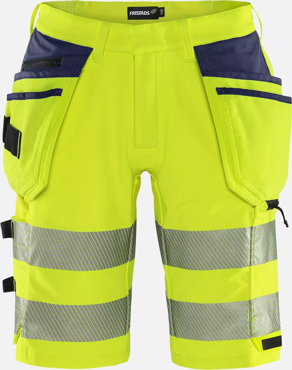 Fristads 134191-171, Green High Vis Craftsman Stretch Shorts Class 2 2646 GSTP, image 1