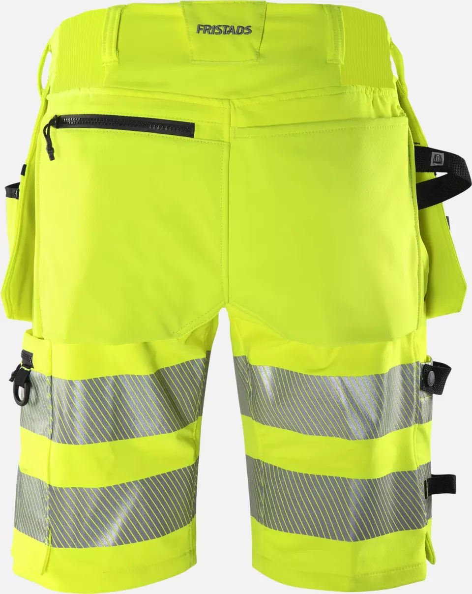 Fristads 134191-196, Green High Vis Craftsman Stretch Shorts Class 2 2646 GSTP, image 2, gallery thumbnail