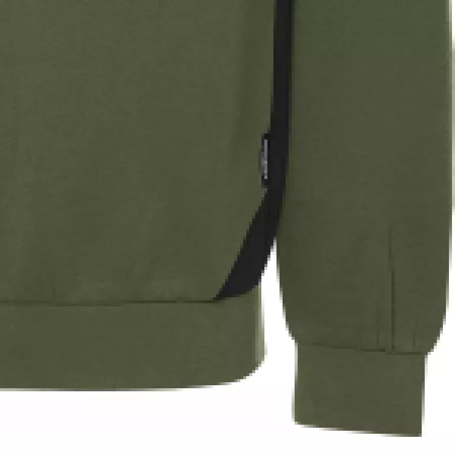 **Ribbed Cuffs on Sleeves and Hem** keep the sweatshirt snug and help retain warmth throughout the day.