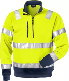 Fristads 100134-171, High Vis Zip Sweatshirt Class 3 728 SHV