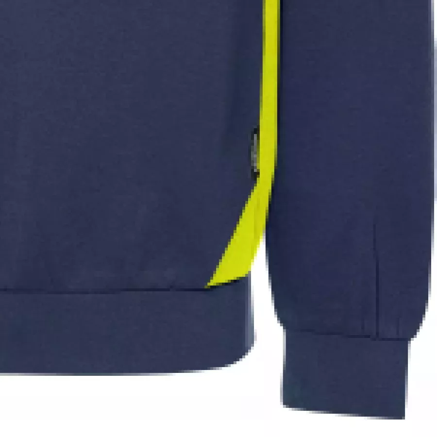 **Ribbed Cuffs on Sleeves and Hem** keep the sweatshirt snug and help retain warmth throughout the day.