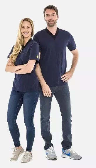 Safeguard DSWL44417-5XL, ESD T-Shirt, V-Neck, Navy Blue/Black, Size 5XL, image 1