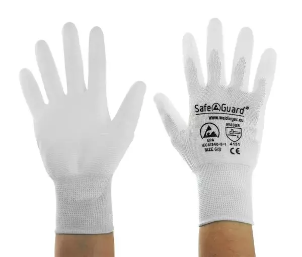 Safeguard DSWL4076, ESD Glove, Coated Palms (White), image 3