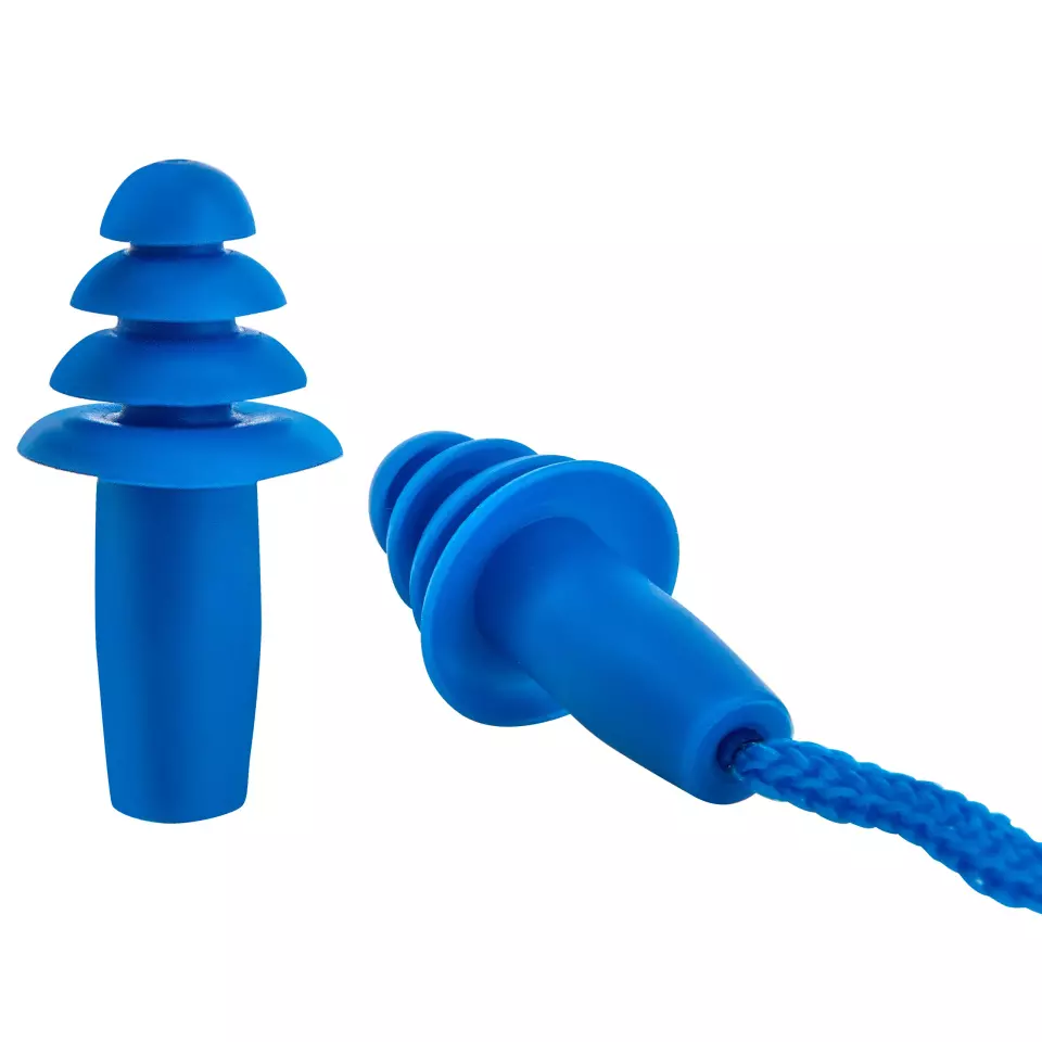 DS Safety EP002CB, Earprotect® Reusable Earplugs, Blue, Made of TPE, Corded, image 1, gallery thumbnail