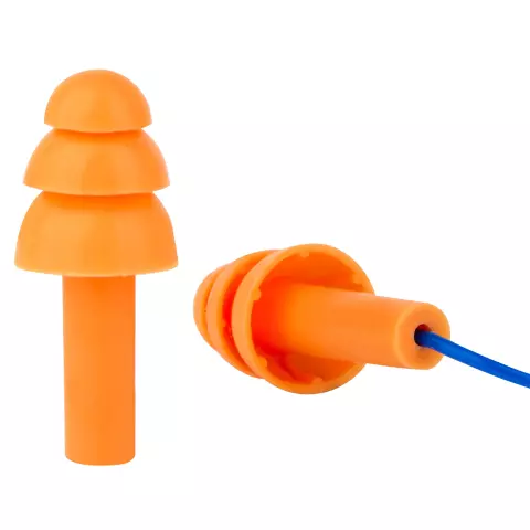 DS Safety Earprotect® Reusable Earplugs, Orange, Silicone