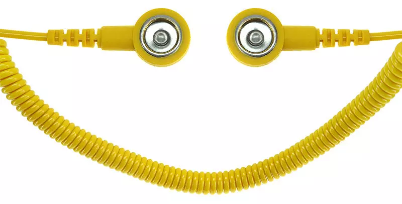 Safeguard DSWL42084, ESD Spiral Cord, 2 Mohm, Yellow, image 1