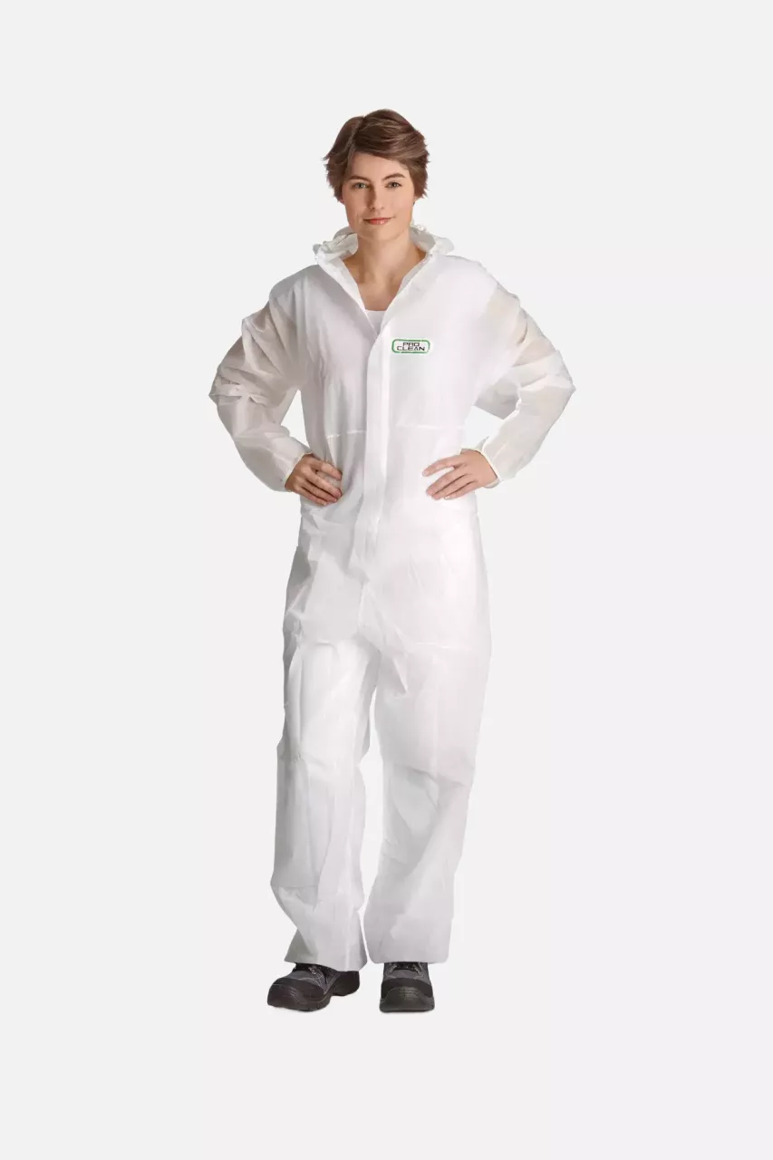 DS Safety PC, Prosafe® ProClean Coverall with Hood, Elasticated Cuffs, Ankles and Waist, image 1, gallery thumbnail