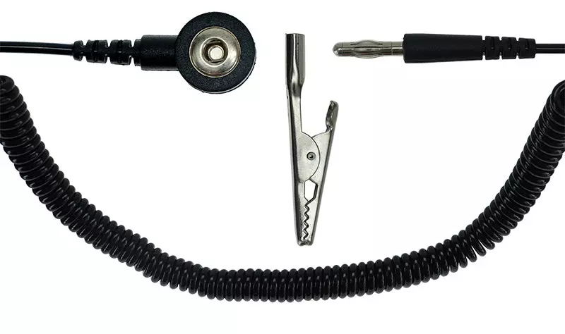 Safeguard DSWL20501, ESD Coil Cord, 1 Mohm, Light Blue, 2.4 m