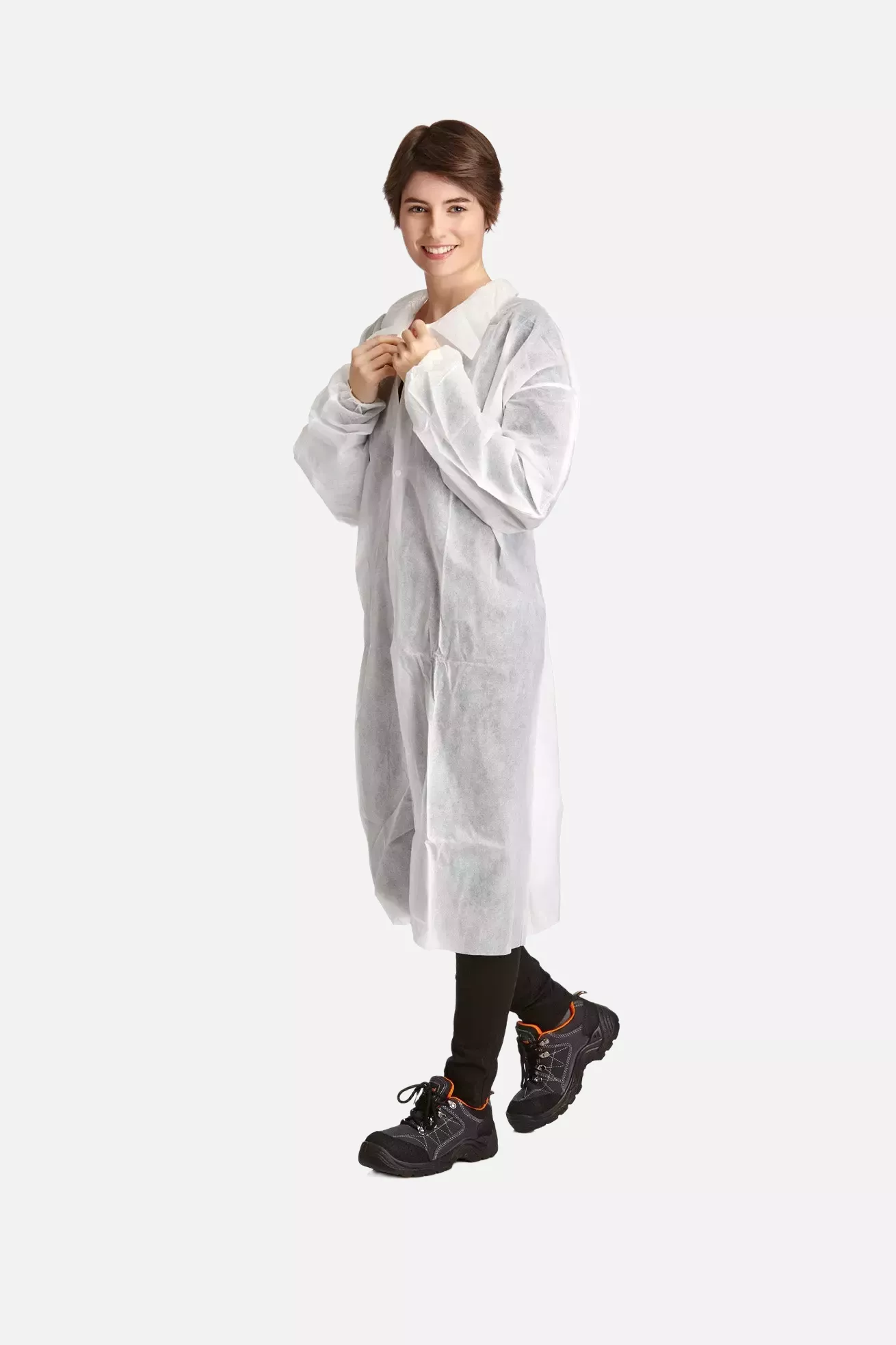 DS Safety PPKI50, Prosafe® PP Lab Coat, 50 g/m², 4 Press Studs, Collar, Elastic Cuffs, image 1