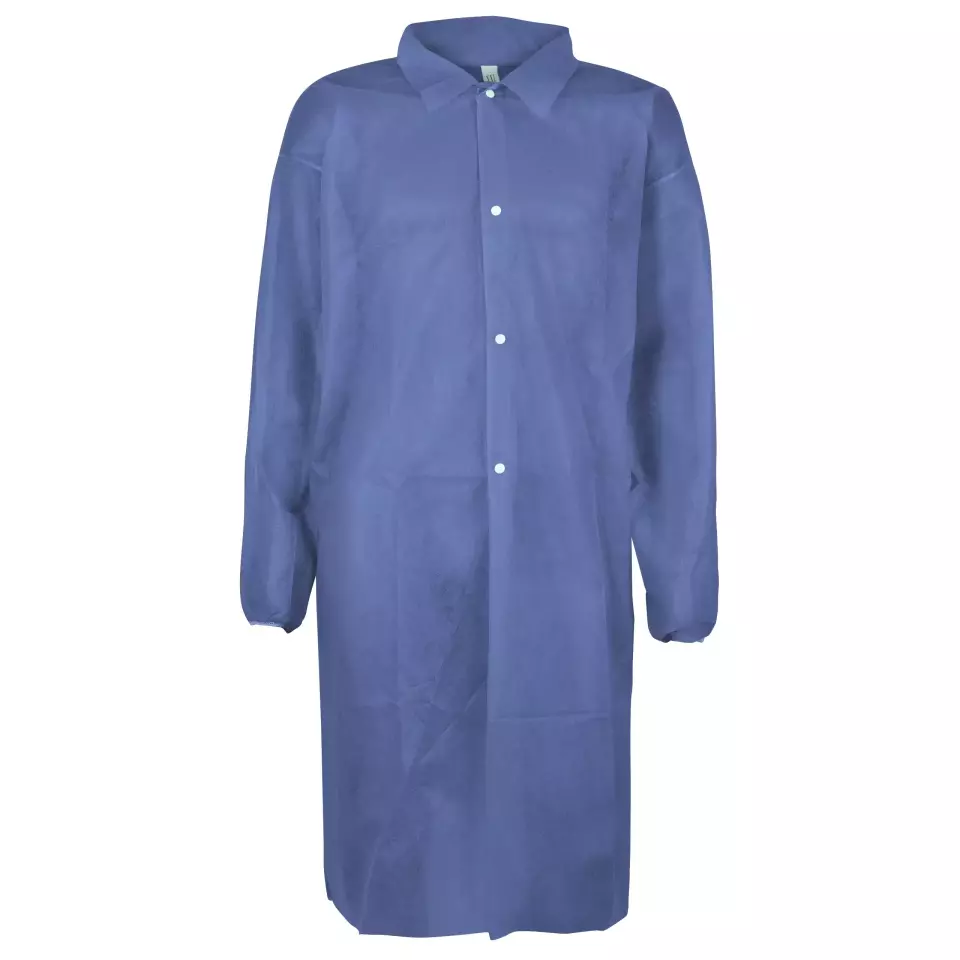 DS Safety PPKIB, Prosafe® PP Lab Coat, 28 g/m², 4 Snap Buttons, Collar, image 1, gallery thumbnail