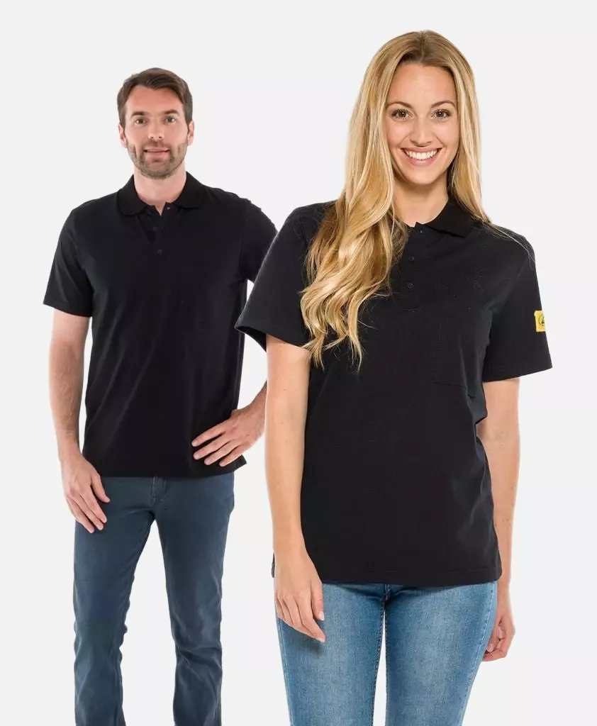 Safeguard DSWL43835-5XL, ESD Polo Shirt Black 150 g/m², Size 5XL, image 1