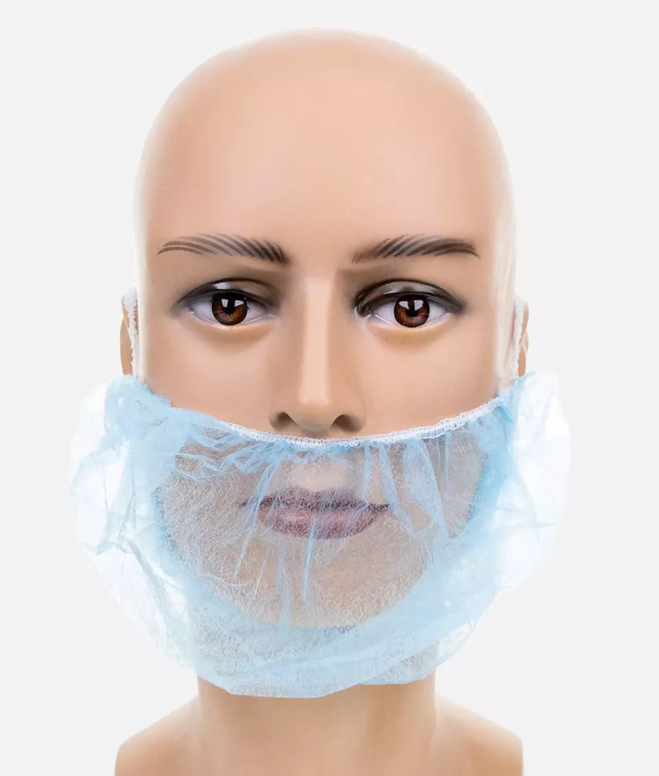 DS Safety BARTB-50, Prosafe® PP Non-Woven Beard Cover, Latex Free, 50X30, Blue, image 1, gallery thumbnail