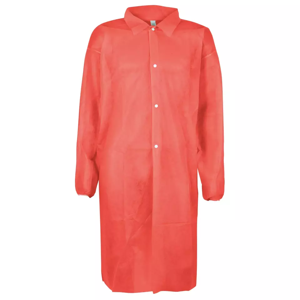 DS Safety PPKIR, Prosafe® PP Lab Coat, 28 g/m², 4 Snap Buttons, Collar, image 1, gallery thumbnail