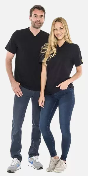 Safeguard DSWL35639-5XL, ESD T-Shirt, V-Neck, Black 150 g/m², Size 5XL, image 1