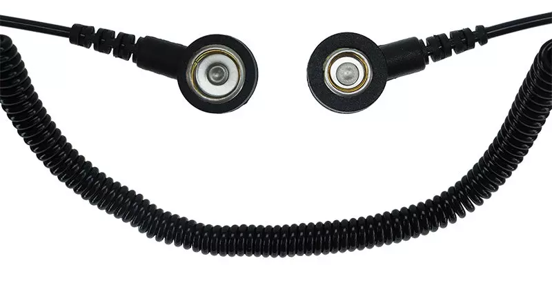 Safeguard DSWL24929, ESD Coiled Cord, 1 Mohm, Black, 1.8 m, image 1